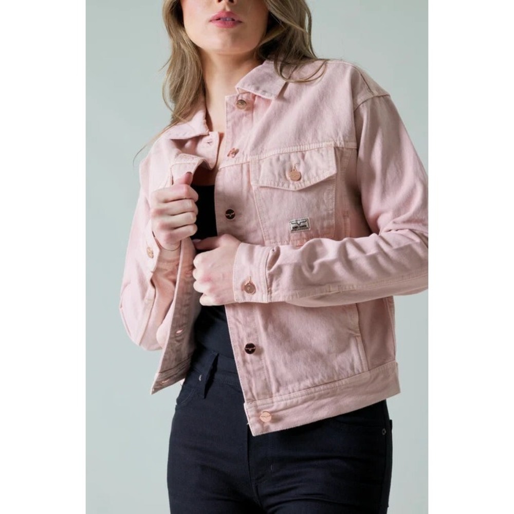 KIMES RANCH - Women's CHELSEA Pink Boxy Denim Jean Jacket‎ - X-Large - XL - NWT - Picture 8 of 10